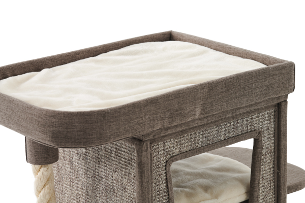 Katzenhaus Indoor Nobby Ulvi 2 in 1 - 76cm hoch - Katzen Kratzbaum und Katzenhöhle 2-stöckig